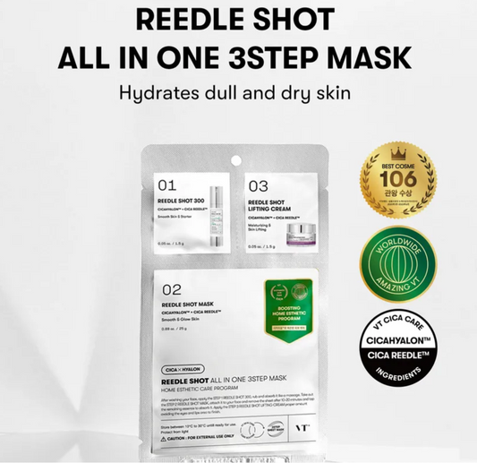 Cica Reedle Shot 300 3-step mask "All in One" (1 esencia + 1 sheet mask + 1 crema)