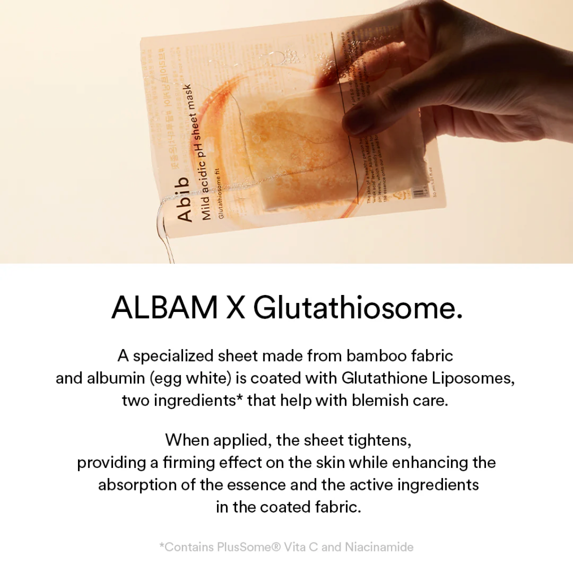 Mild Acidic pH Sheet Mask Glutathiosome Fit
