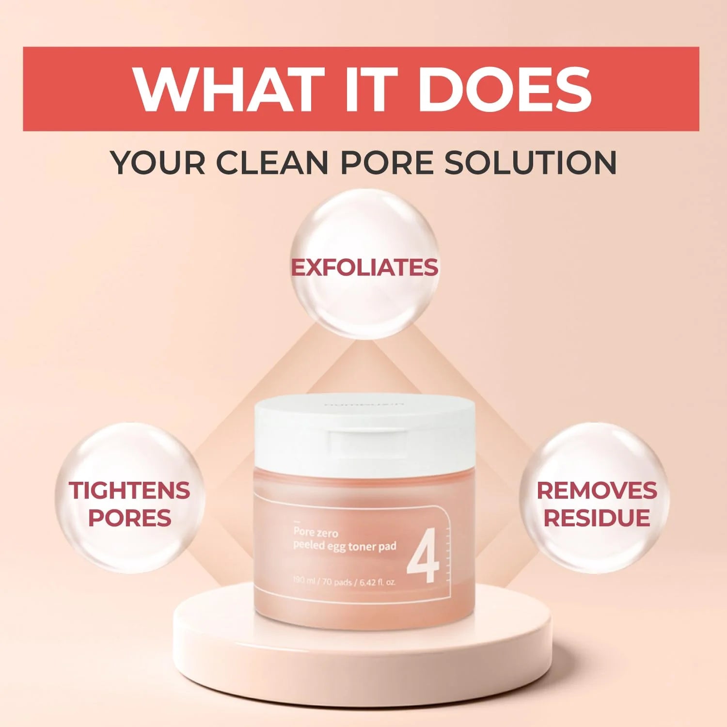 No. 4 Pore Zero Peeled Egg Toner Pad (70 pads)